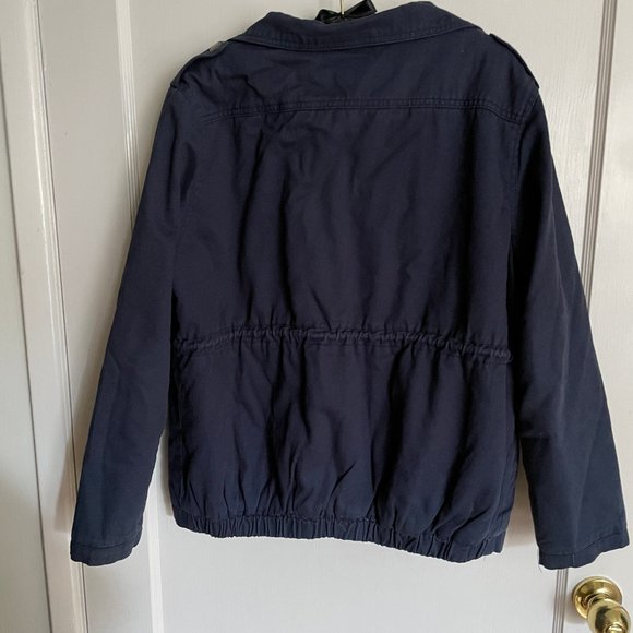 BRANDY MELVILLE Navy Doris Jacket with Fur Lining Navy Blue Anorak - Picture 4 of 8